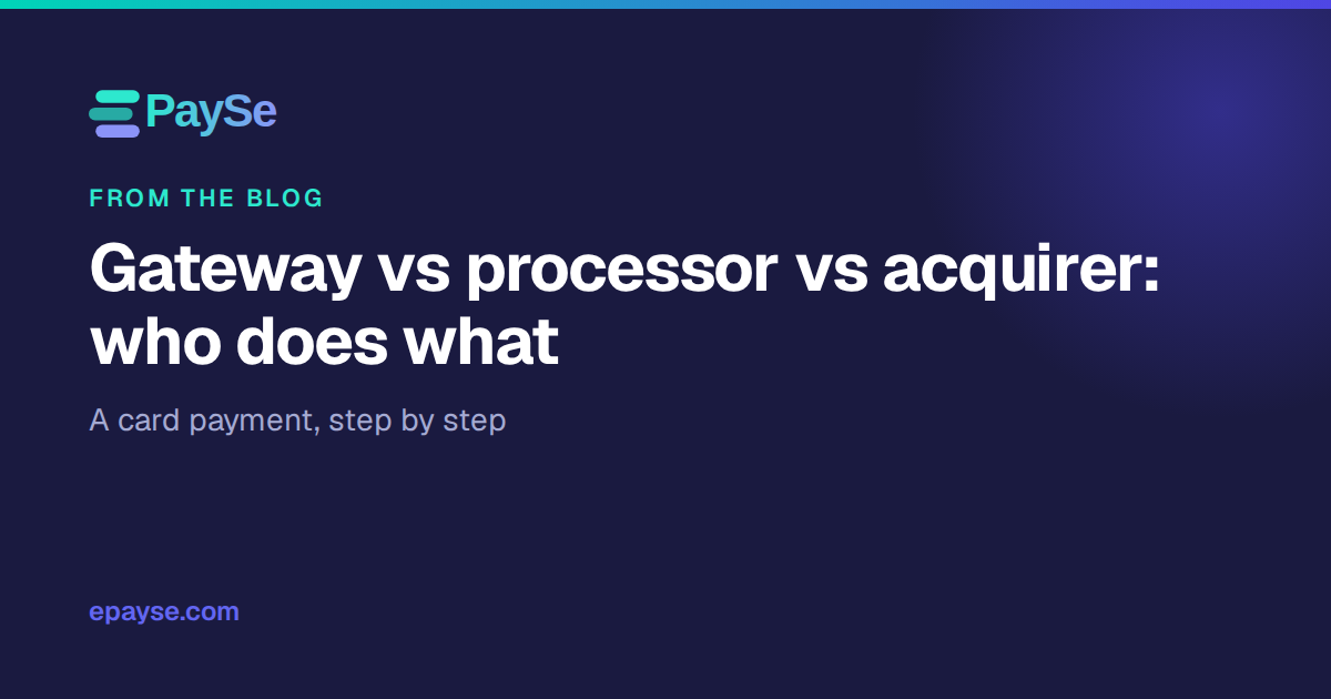 Payment Gateway vs Processor vs Acquirer: Who Does What
